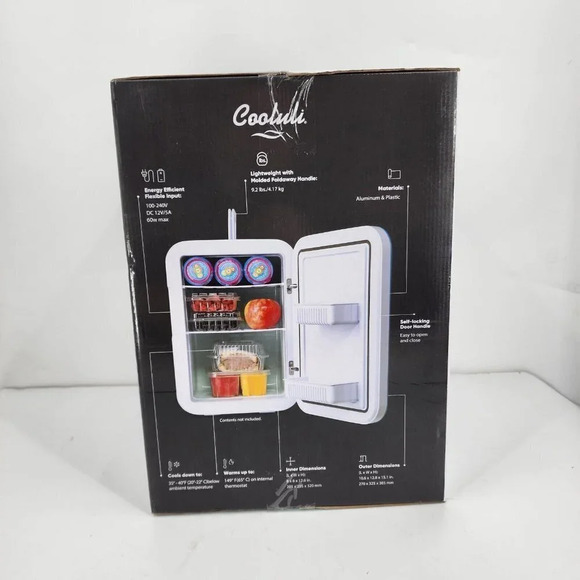 Cooluli  Vibe Versatile Food Beauty W/ Whiteboard 15 L Mini Fridge New In Box - Picture 4 of 6